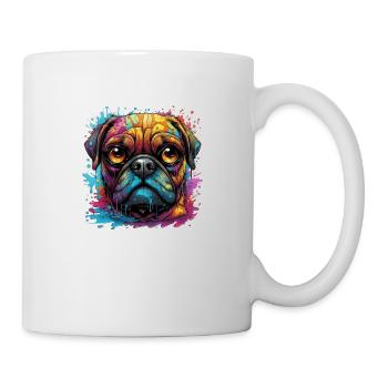 Carlin de différentes couleurs - Mug blanc - blanc - Droite