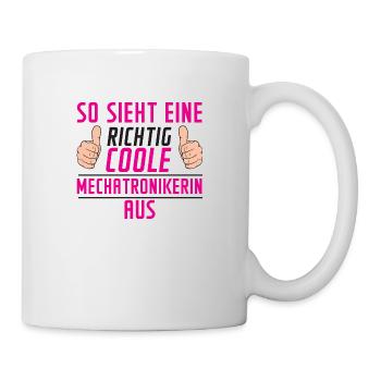 Mechatronikerin | Spruch | KFZ | Werkstatt - Tasse - Weiß - Rechts