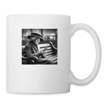 Oma mit Smartphone - Tasse - Weiß - Rechts