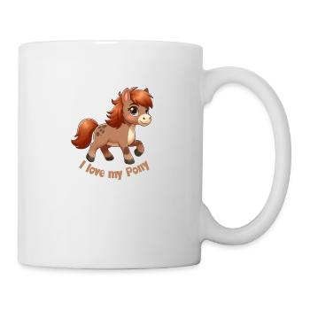 J’aime ma bande dessinée de poney - Mug blanc - blanc - Droite
