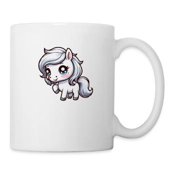 süßes weißes Pony Comic - Tasse - Weiß - Rechts