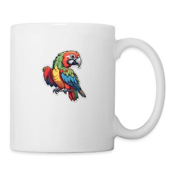 Bunter Ara Papagei" - Tasse - Weiß - Rechts