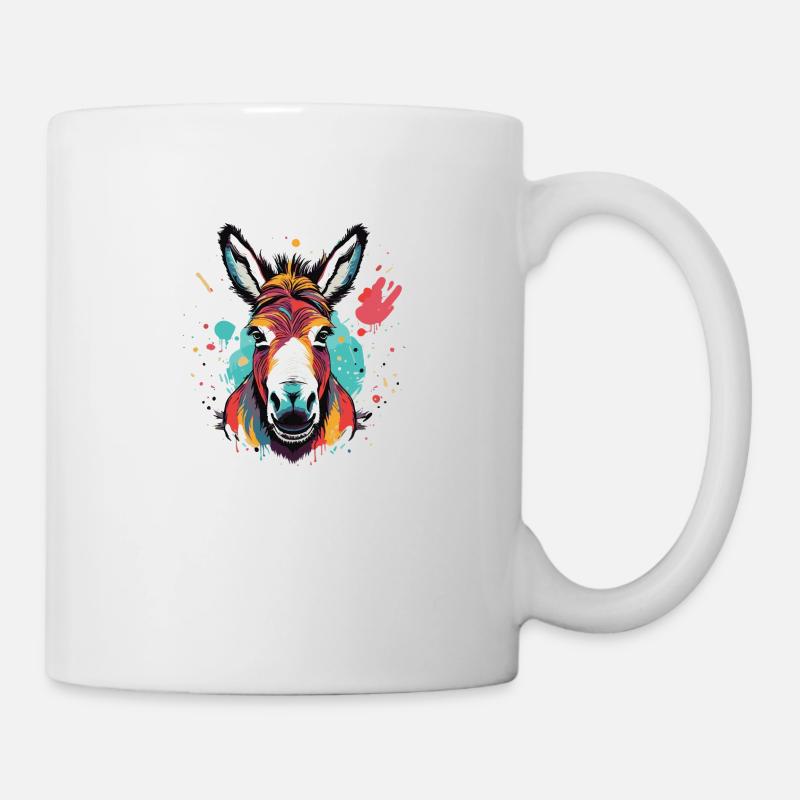 Bunter Esel Graffiti - Tasse - Weiß