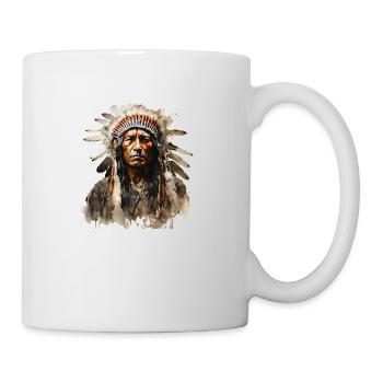 Sioux Indianer im Federschmuck - Tasse - Weiß - Rechts
