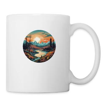 Traumlandschaft bei Sonnenuntergang - Tasse - Weiß - Rechts