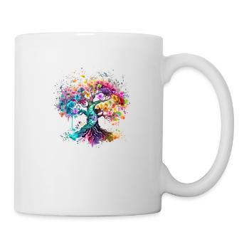Keltischer Baum des Lebens Lebensbaum Meditation - Tasse - Weiß - Rechts
