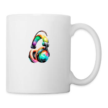 Headphones, Vocals, Listening Musicians, Gamers, Singers - Mug - white - Right