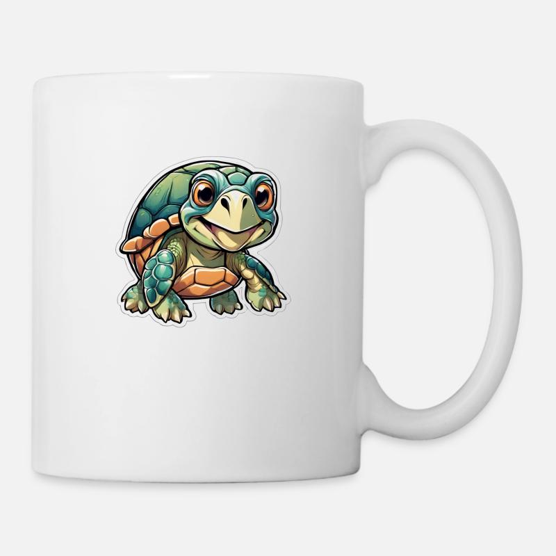 Fröhliche junge Landschildkröte - Tasse - Weiß
