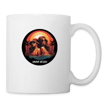 Miami Beach Vie Mode De Vie Filles Coucher De Soleil - Mug blanc - blanc - Droite