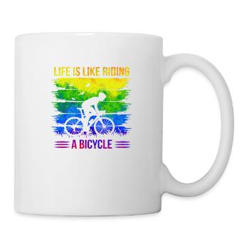 bike bicycle cycle lifestyle healthy transport - Mug - white - Right