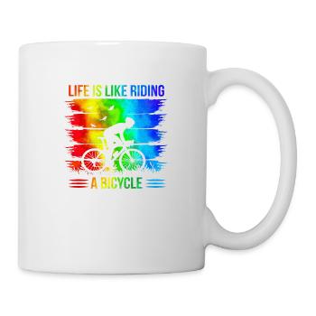 bike bicycle cycle lifestyle healthy transport - Mug - white - Right