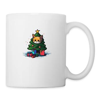 Weihnachtskatze - Tasse - Weiß - Rechts