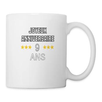 Joyeux Anniversaire 9 Ans - Mug blanc - blanc - Droite