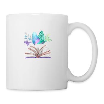 Buch Lesen Bücher Leser Buchliebhaber Geschenk - Tasse - Weiß - Rechts