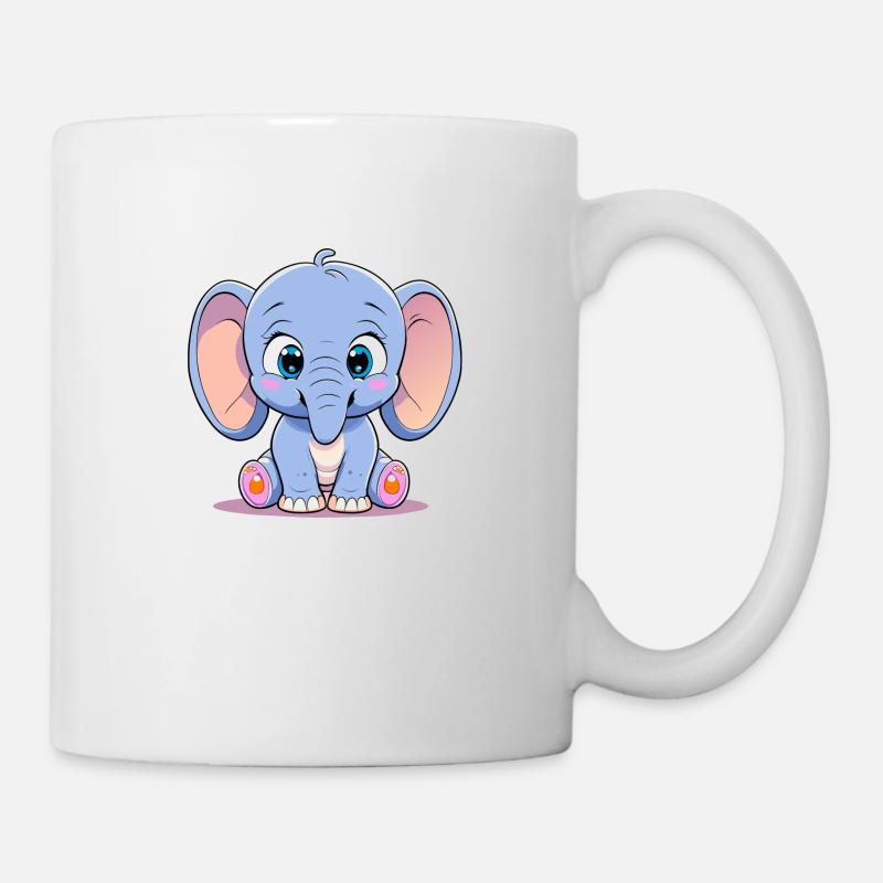 éléphant mignon - Mug blanc - blanc