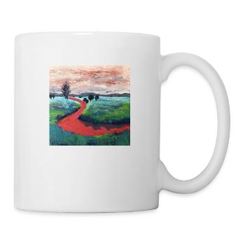 roter Flussverlauf - Tasse - Weiß - Rechts