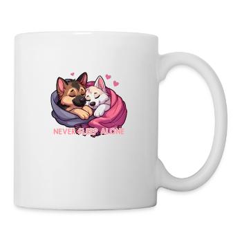 Schlafende Schäferhunde - Never Sleep Alone - Tasse - Weiß - Rechts