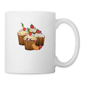 Kuchen - Tasse - Weiß - Rechts