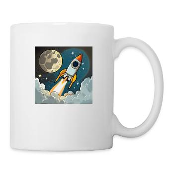 Bring mich zum Mond Vintage Space Rocket Start - Tasse - Weiß - Rechts