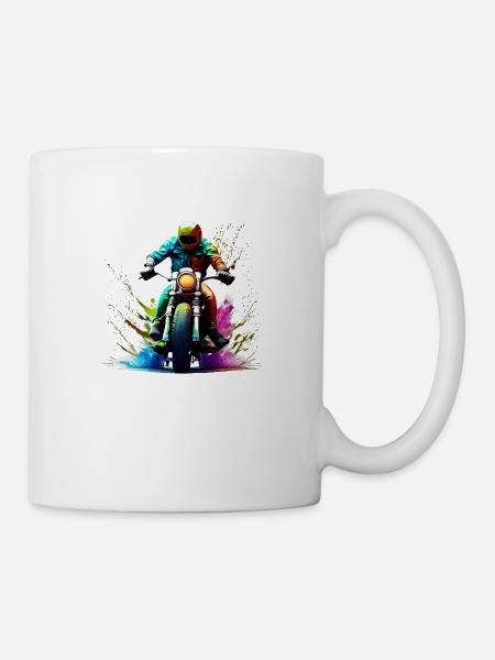 Moto Motocross Motard Motard Fan de Moto - Mug blanc - blanc