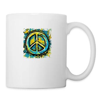 Peace Zeichen Friede in der Ukraine - Tasse - Weiß - Rechts