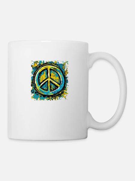 Peace Zeichen Friede in der Ukraine - Tasse - Weiß