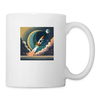 Bring mich zum Mond Vintage Space Rocket Start - Tasse - Weiß - Rechts