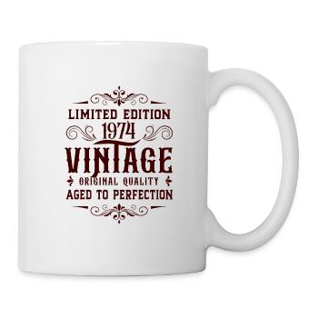 Édition limitée 1974 Vintage anniversaire voeux - Mug blanc - blanc - Droite