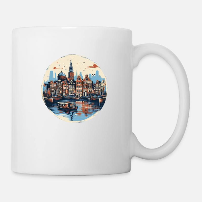 Port d’Amsterdam Architecture historique - Mug blanc - blanc