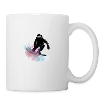 Snowboard watercolor splash - Tasse - Weiß - Rechts