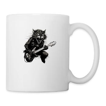 Haustiere, Niedlich, Katze, Tier, Katze, Lustige Musik, Gitarre - Tasse - Weiß - Rechts