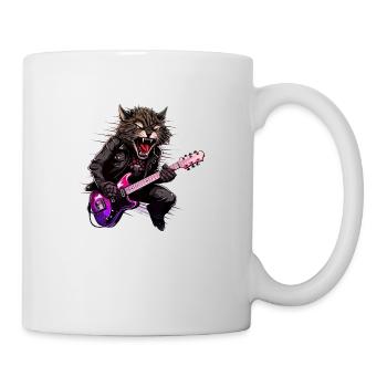 Haustiere, Niedlich, Katze, Tier, Katze, Lustige Musik, Gitarre - Tasse - Weiß - Rechts