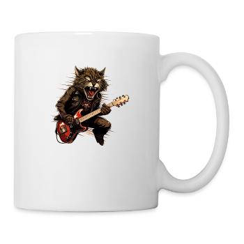 Haustiere, Niedlich, Katze, Tier, Katze, Lustige Musik, Gitarre - Tasse - Weiß - Rechts