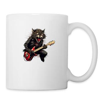 Haustiere, Niedlich, Katze, Tier, Katze, Lustige Musik, Gitarre - Tasse - Weiß - Rechts