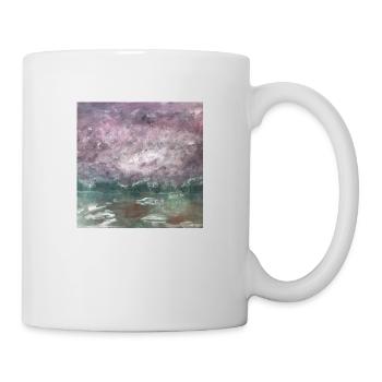 Landschaft in lila grün - Tasse - Weiß - Rechts