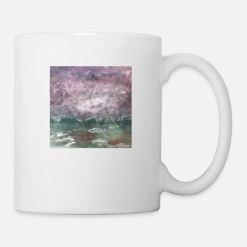 Landschaft in lila grün - Tasse - Weiß