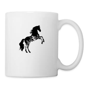 Blumenpferd - Tasse - Weiß - Rechts