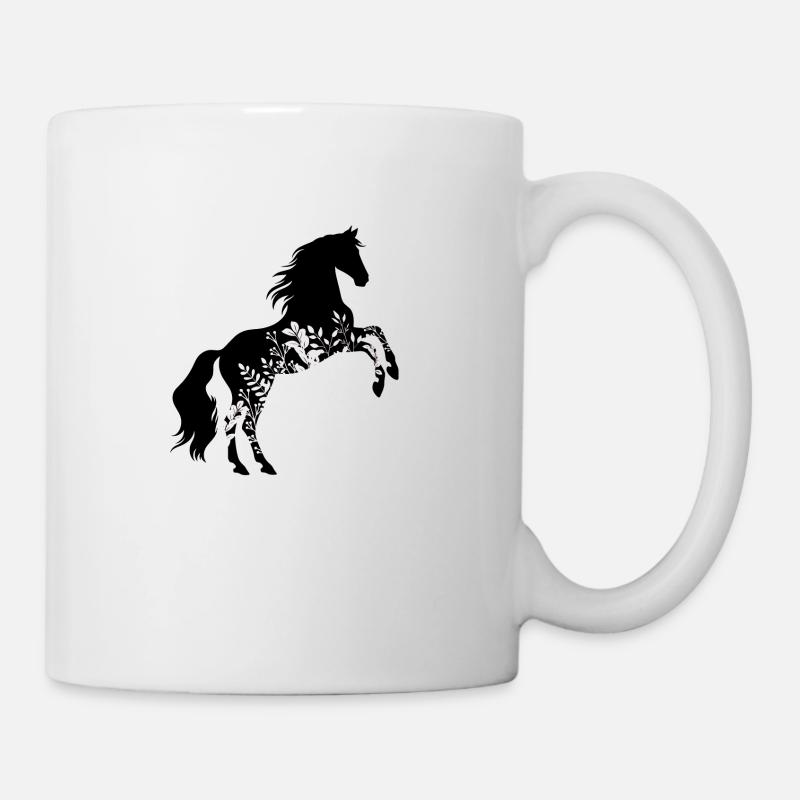 Blumenpferd - Tasse - Weiß