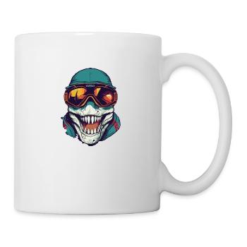 Tyrannosaurus Rex Wintersport - Tasse - Weiß - Rechts