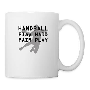 Handball - Jouez dur, FAIR-play - Mug blanc - blanc - Droite