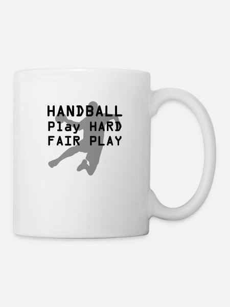 Handball - Play Hard, FAIR play - Mug - white