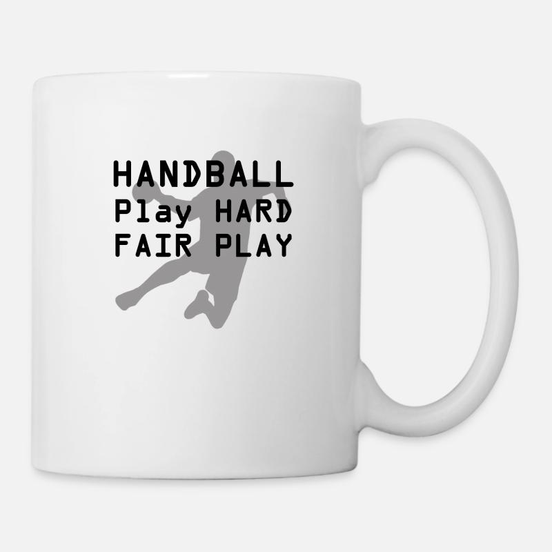Handball - Play Hard, FAIR play - Tasse - Weiß