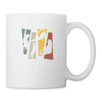 Vintage Retro Katze - Tasse - Weiß - Rechts