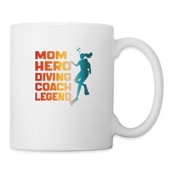 Mom Hero Diving Coach Legend Funny Mom Diving Gift - Mug - white - Right