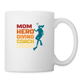 Mom Hero Diving Coach Legend Funny Mom Diving Gift - Mug - white - Right