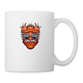 Mann König mit Brille - Tasse - Weiß - Rechts