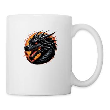 Schwarzer Drache - Tasse - Weiß - Rechts