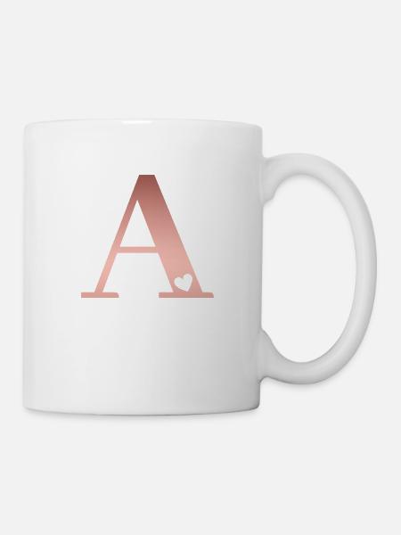 lettre a rose gold - Mug blanc - blanc