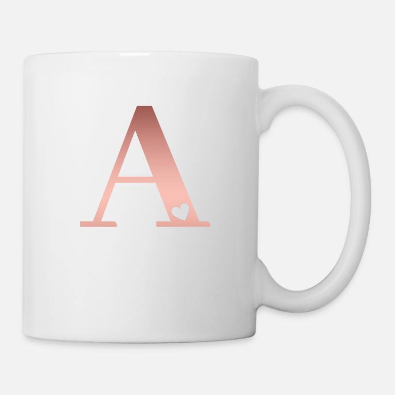 lettre a rose gold - Mug blanc - blanc