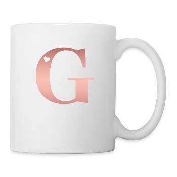 letter G rose gold - Mug - white - Right